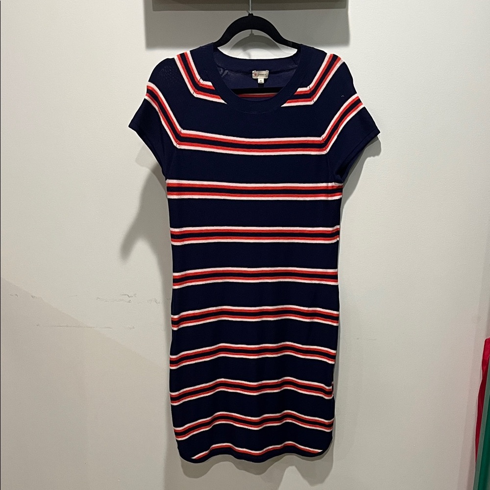 Striped Mini Dress in Navy and Red